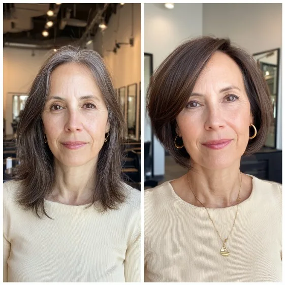 Modern Asymmetrical Bob with Subtle Volume