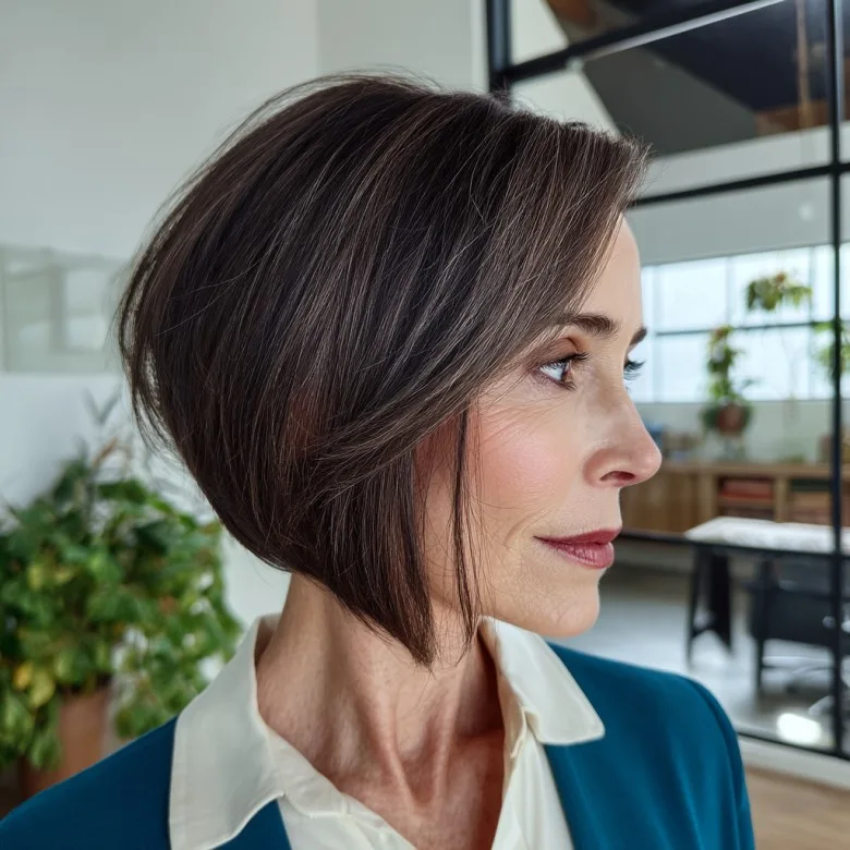 Modern Asymmetrical Layered Bob for Women Over 50