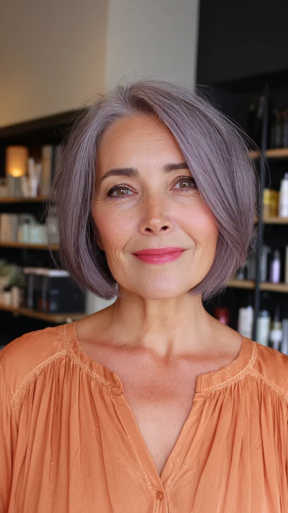Modern Lavender Bob with Soft Texture