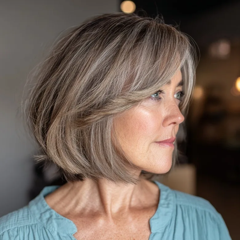 Modern Layered Bob with Flattering Bangs