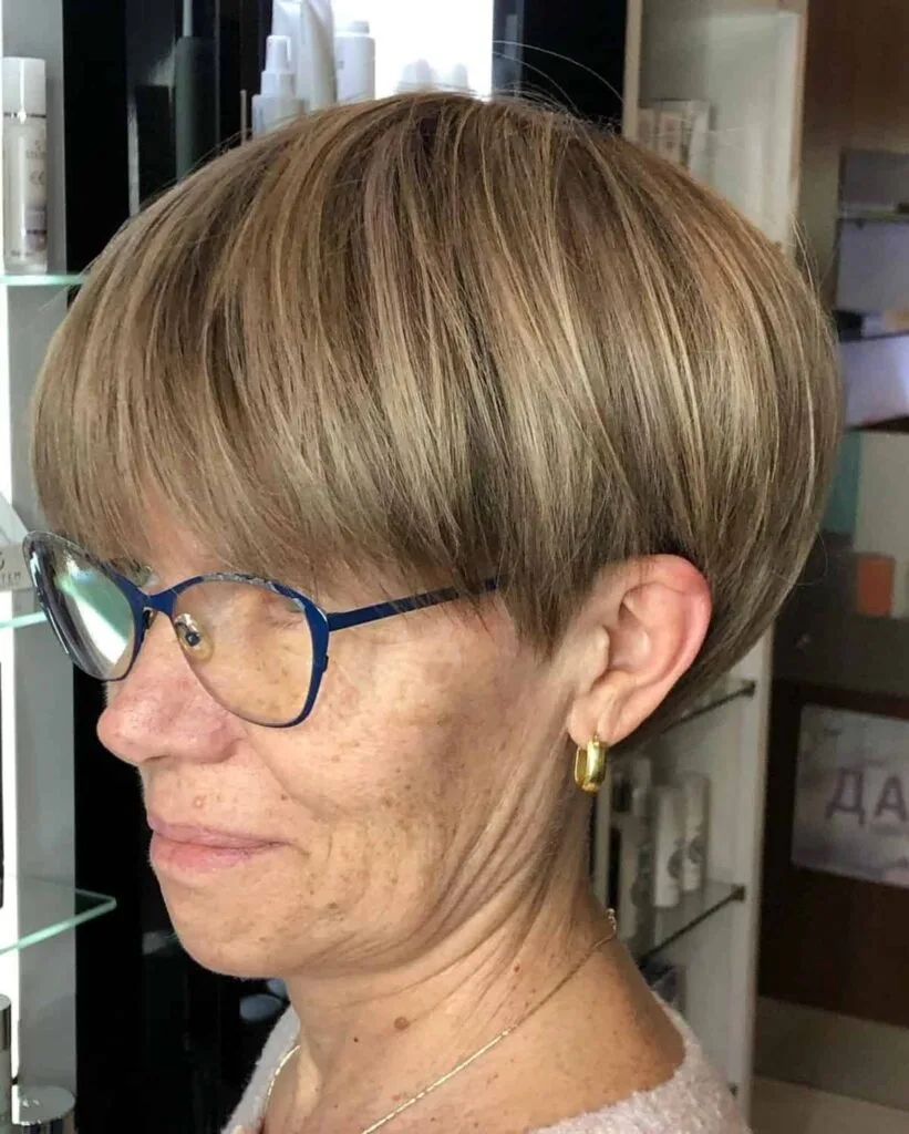 Modern Pixie Bob for 70-Year-Olds with Glasses