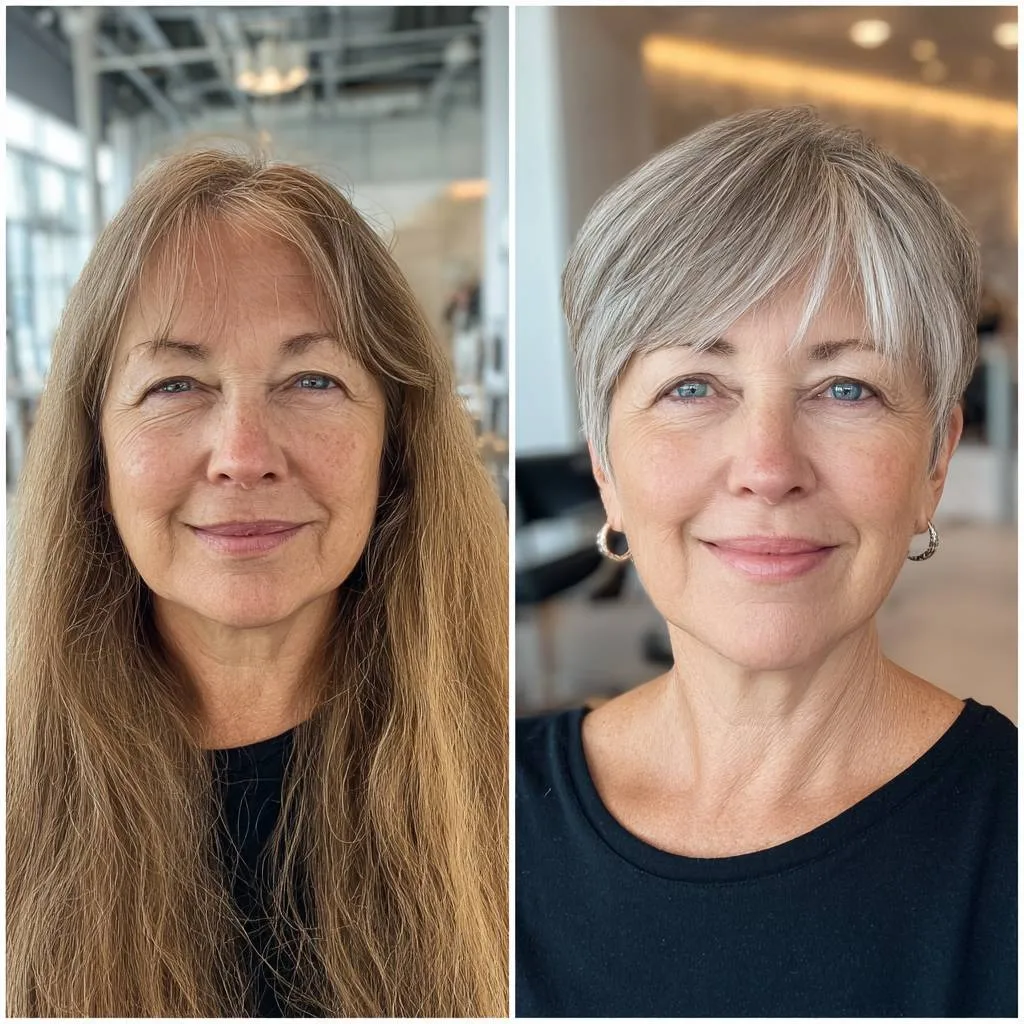 Modern Silver Pixie with Soft Layers