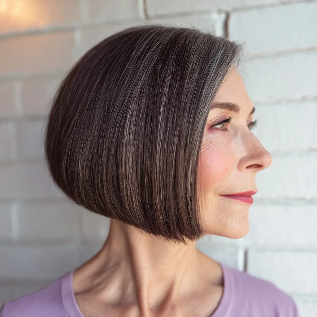 Modern Sleek Inverted Bob with Subtle Highlights