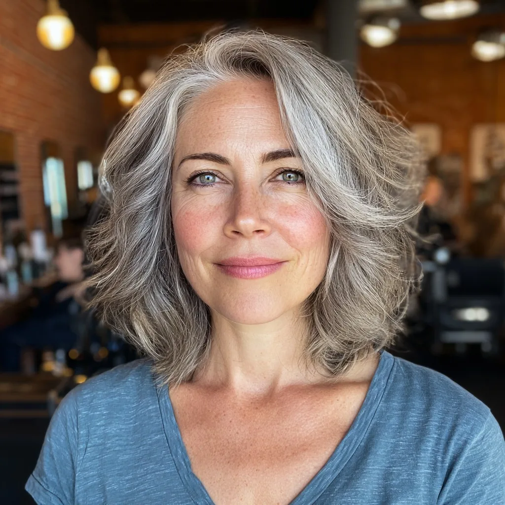 Modern Softly Layered Silver Cut