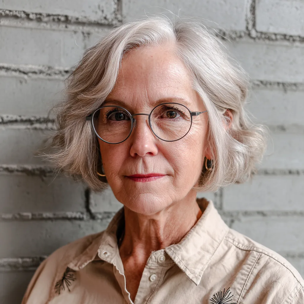 Modern Textured Gray Bob with Soft Waves