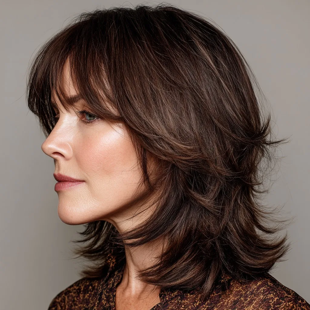 Modern Textured Medium Cut with Soft Bangs