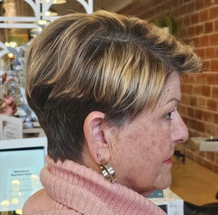 Modern Textured Pixie Cut with Soft Highlights