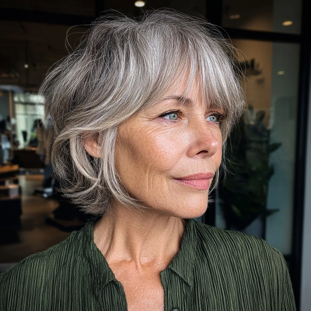 Modern Textured Shag with Wispy Bangs