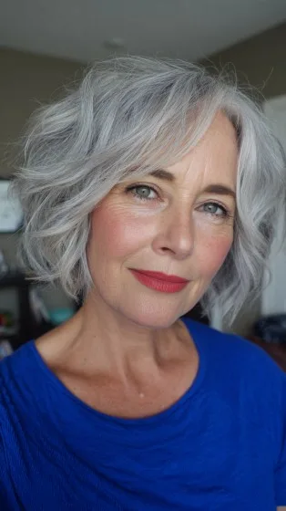 Modern Textured Shaggy Bob with Soft Waves