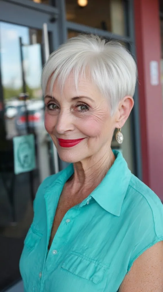 Platinum Micro-Pixie with Feathered Micro-Fringe