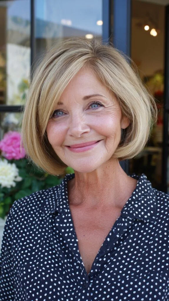 Polished Chin-Length Soft Stack with Face-Framing Highlights