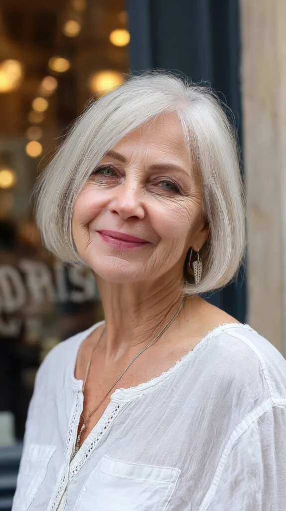 Polished Silver Bob with Subtle Texture