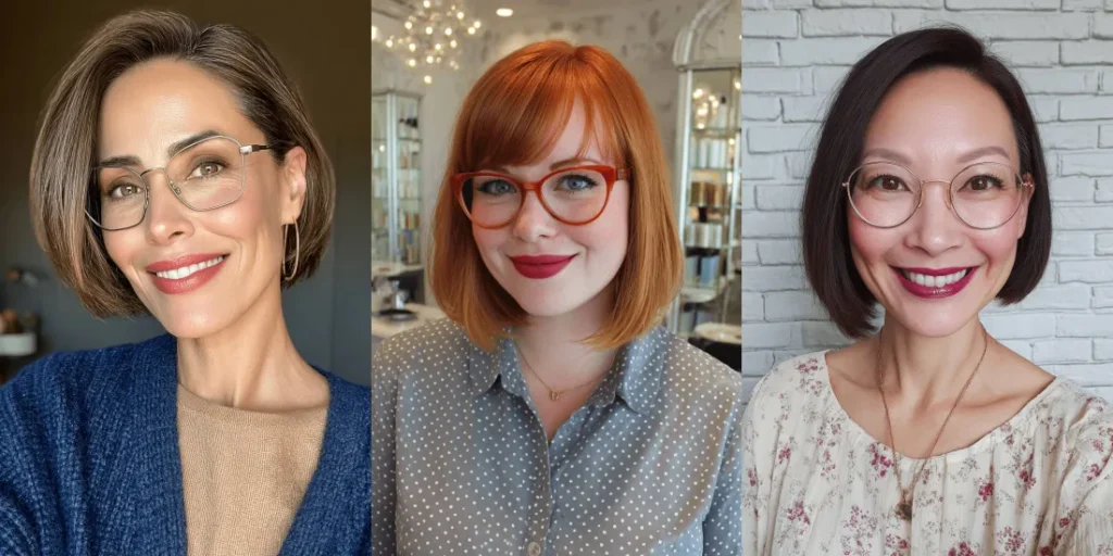 25 Popular Blunt Bob Haircuts Women Over 40 With Glasses Must Get