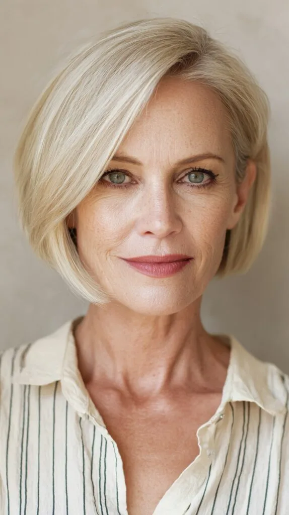 Pristine Blonde Bob with Gradual Layers