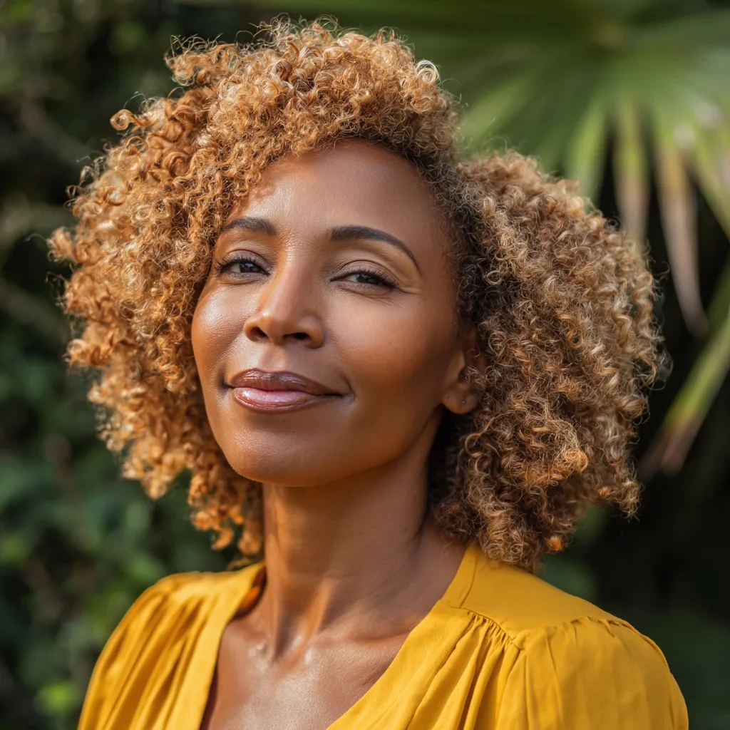 Radiant Curly Cut with Light Blonde Tones