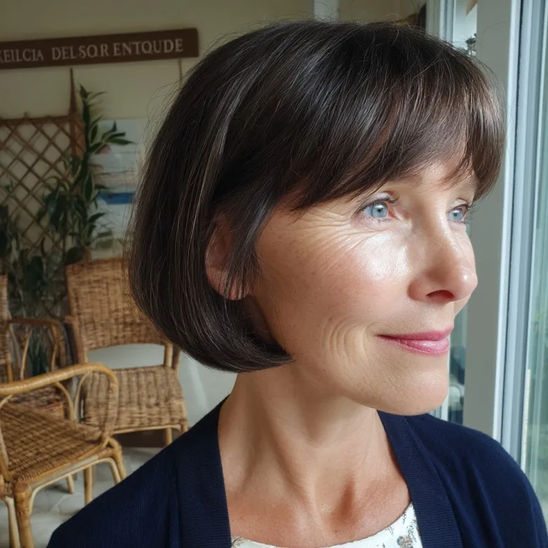 Refined Layered Bob with Subtle Bangs
