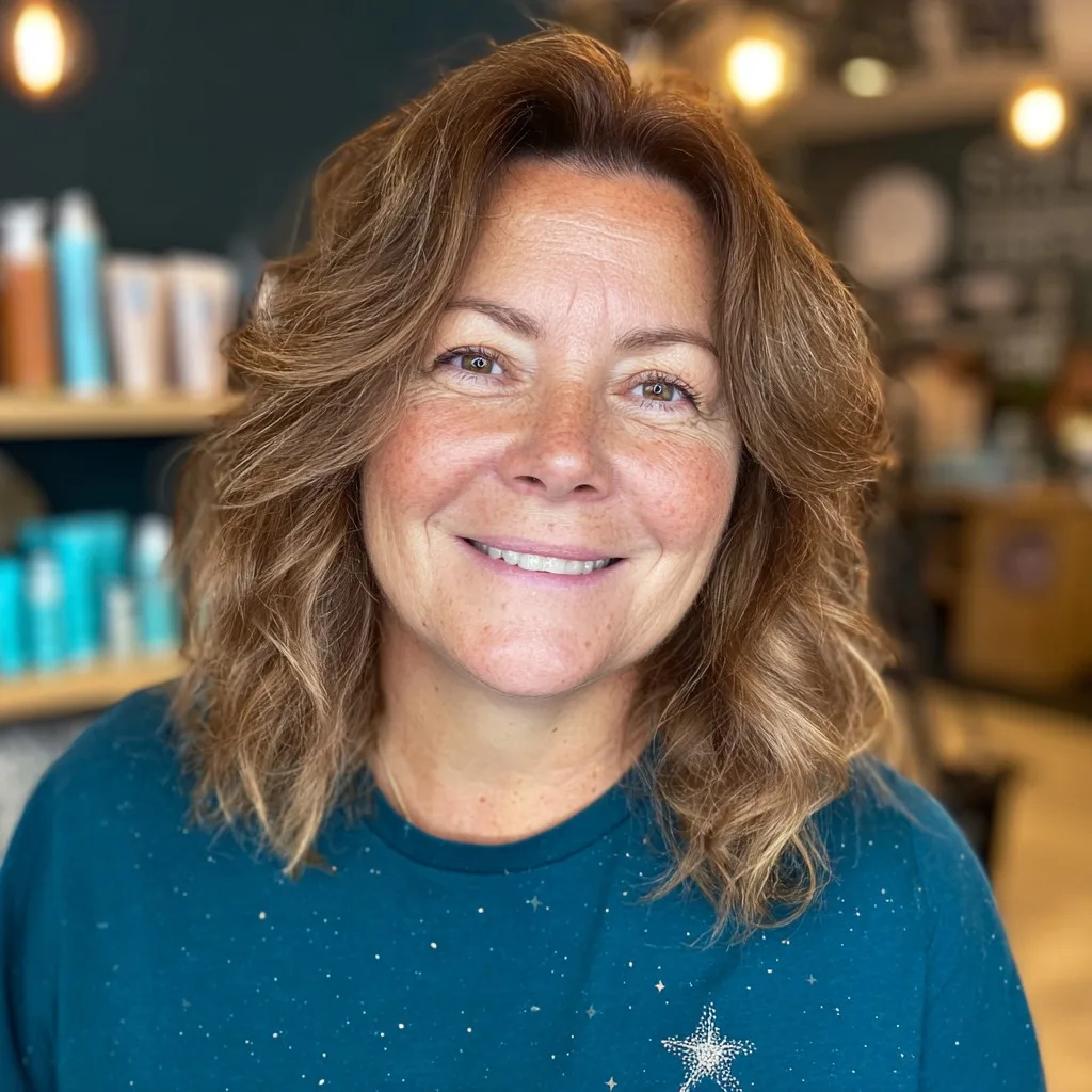 Relaxed Light Brown Textured Waves with Soft Layers