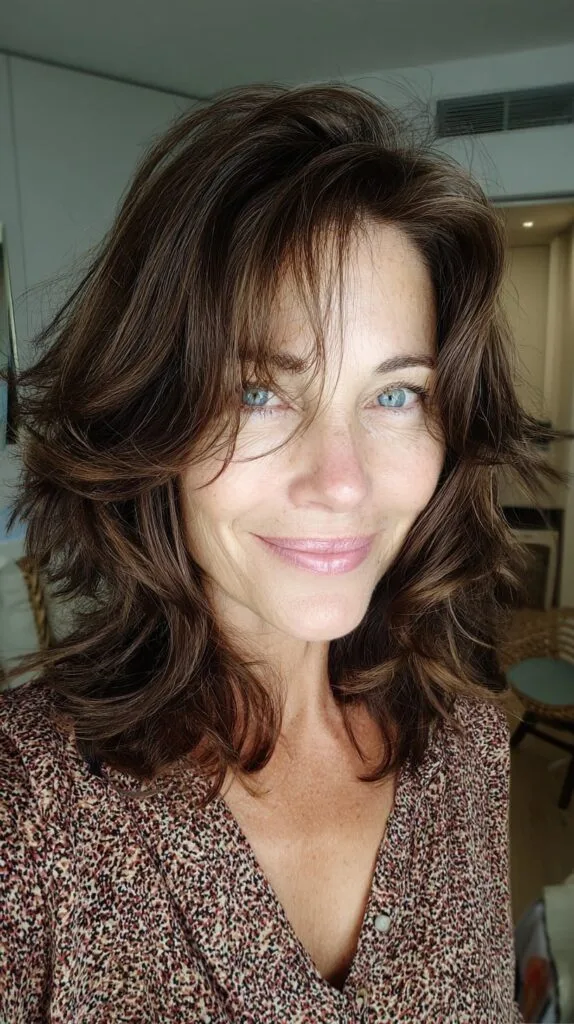 Root-Softened Chestnut Shoulder Shag with Feathered Curtain Sweep