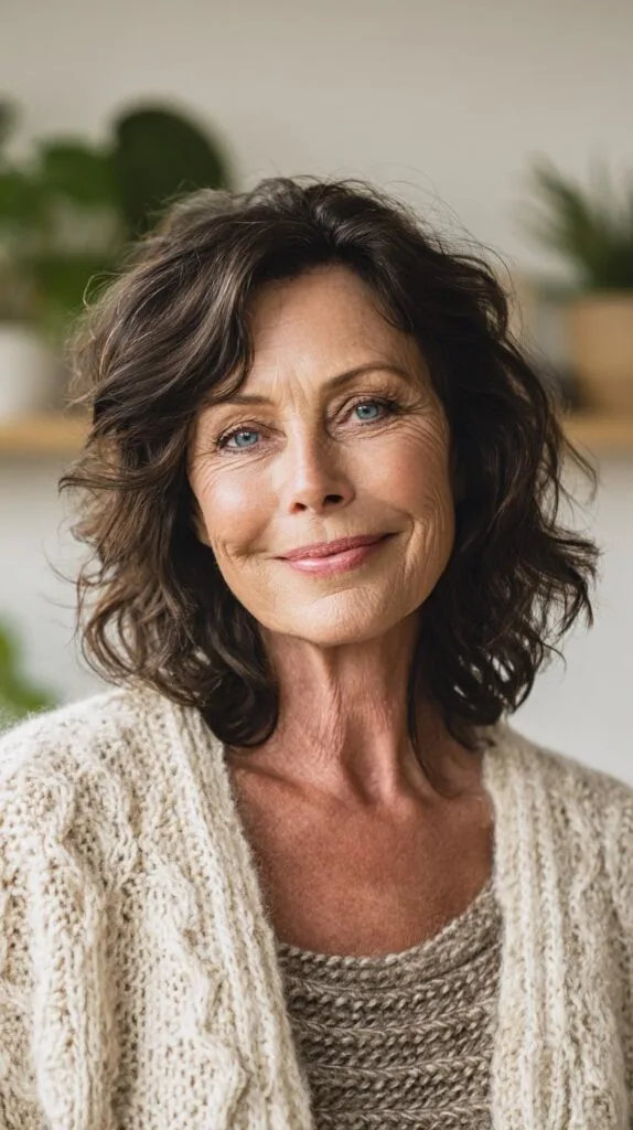 Salt-and-Pepper Textured Shag Bob with Soft Face-Framing Layers