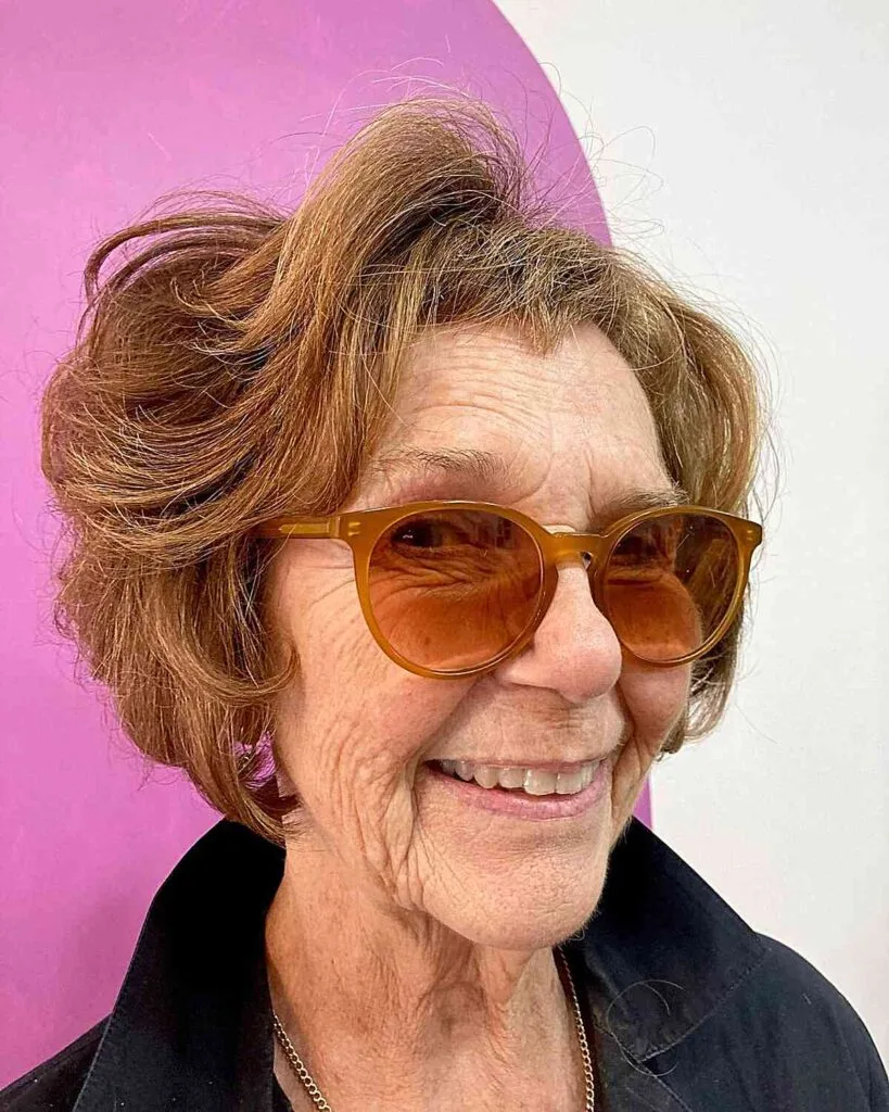 Sassy Bob and Bitty Bangs for 70-Year-Olds with Glasses