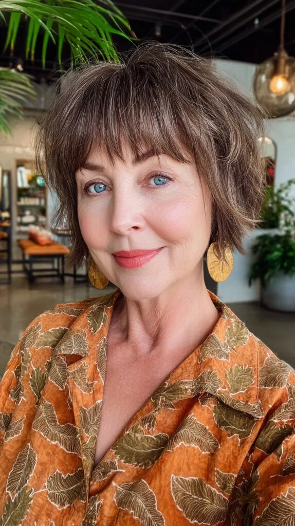 Short Layered French Bob with Wispy Micro-Fringe and Crown Lift