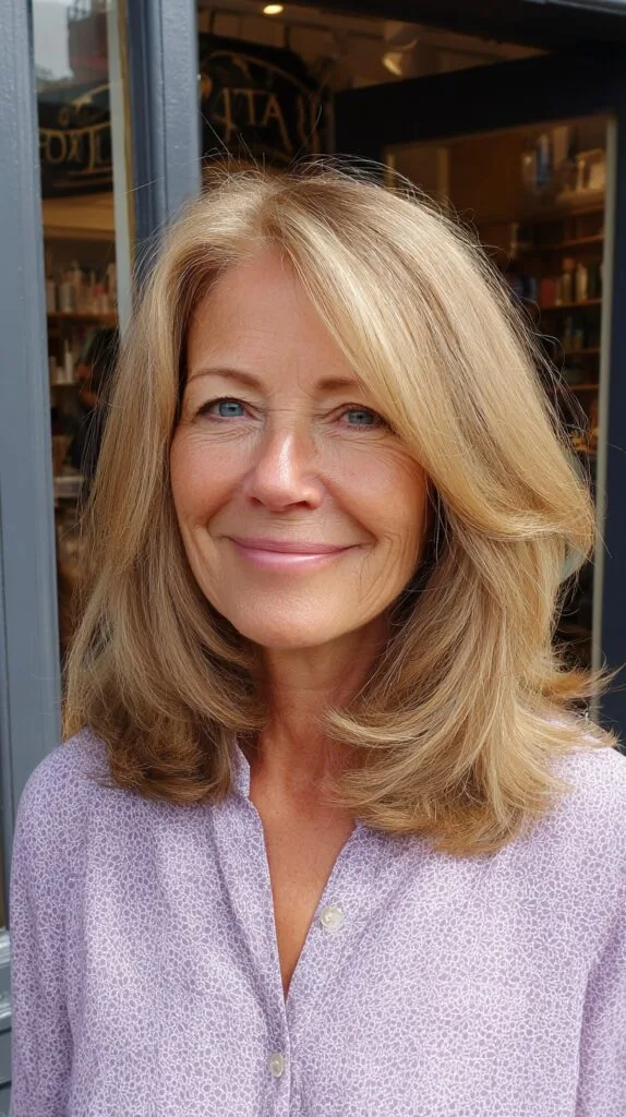 Shoulder-Length Feathered Long Bob with Interior Bevel and Root Shadow