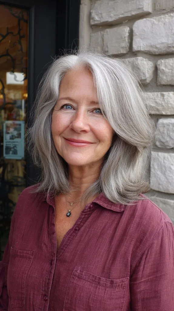 Silver Elegance Shoulder-Length Layers