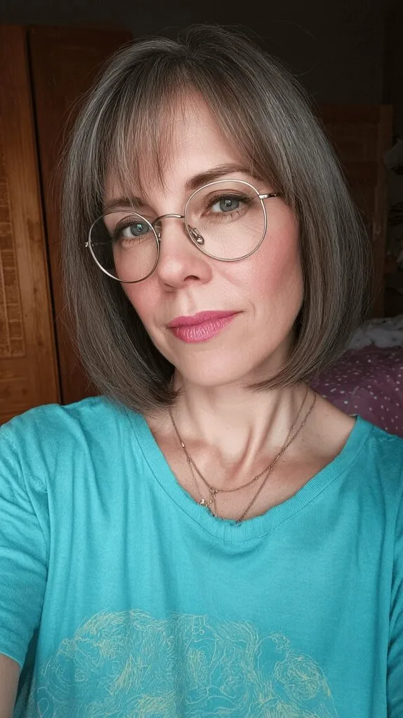 Sleek Chin-Length Bob with Soft Bangs