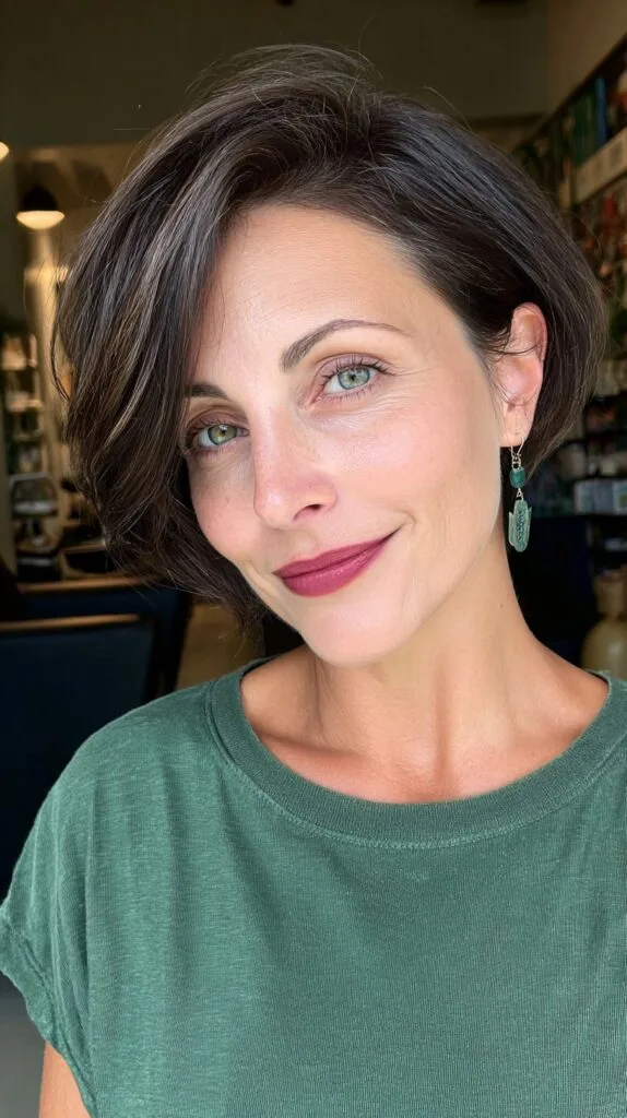 Sleek Espresso Stacked A-Line Bob