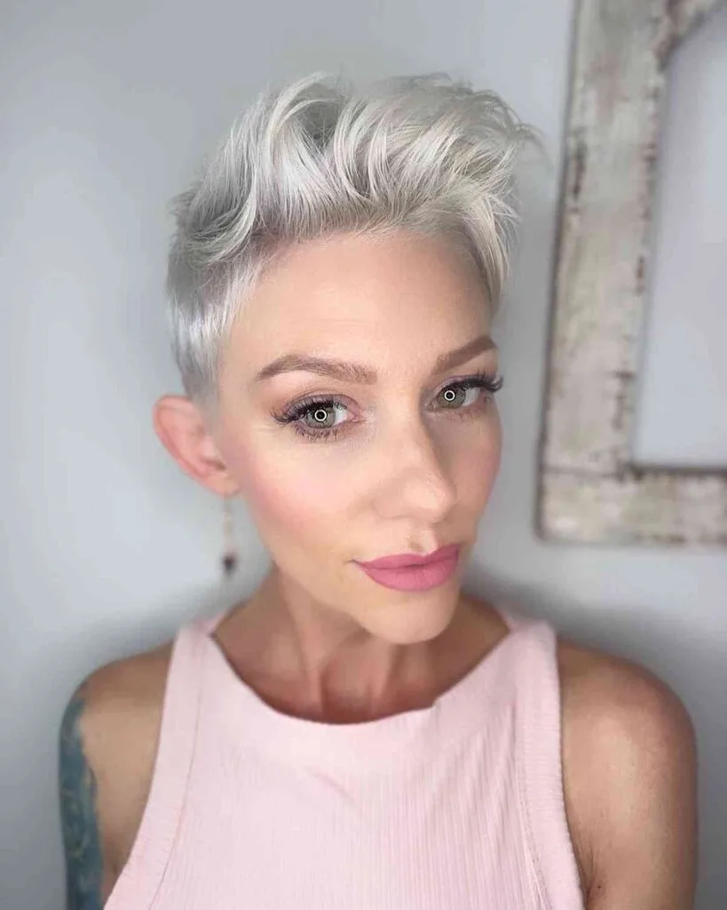 Sleek High Quiff Pixie for Women Over 40