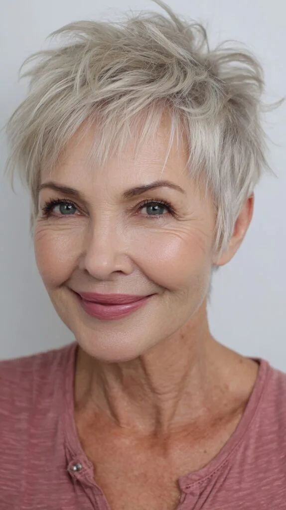 Sleek Silver Textured Cut with Fringe