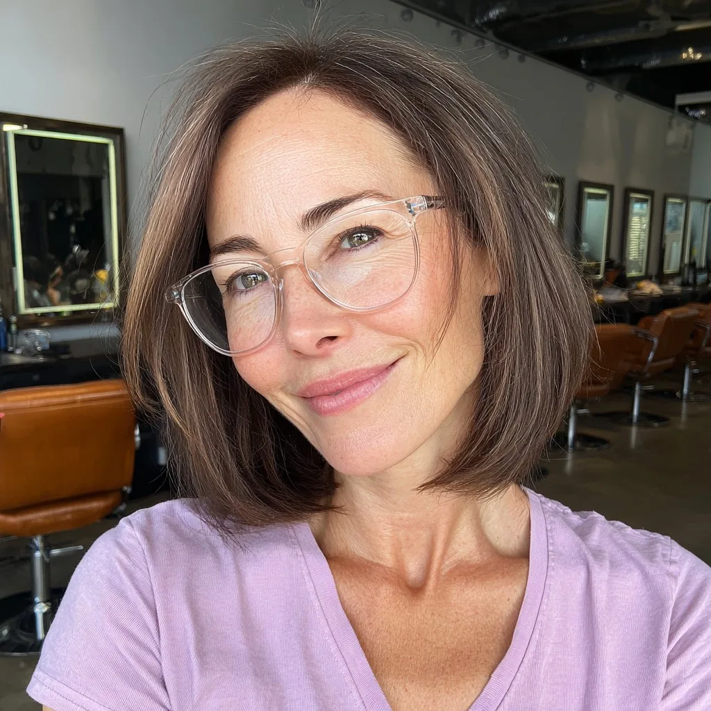 Smooth Blunt Neck-Length Bob with Soft Layers