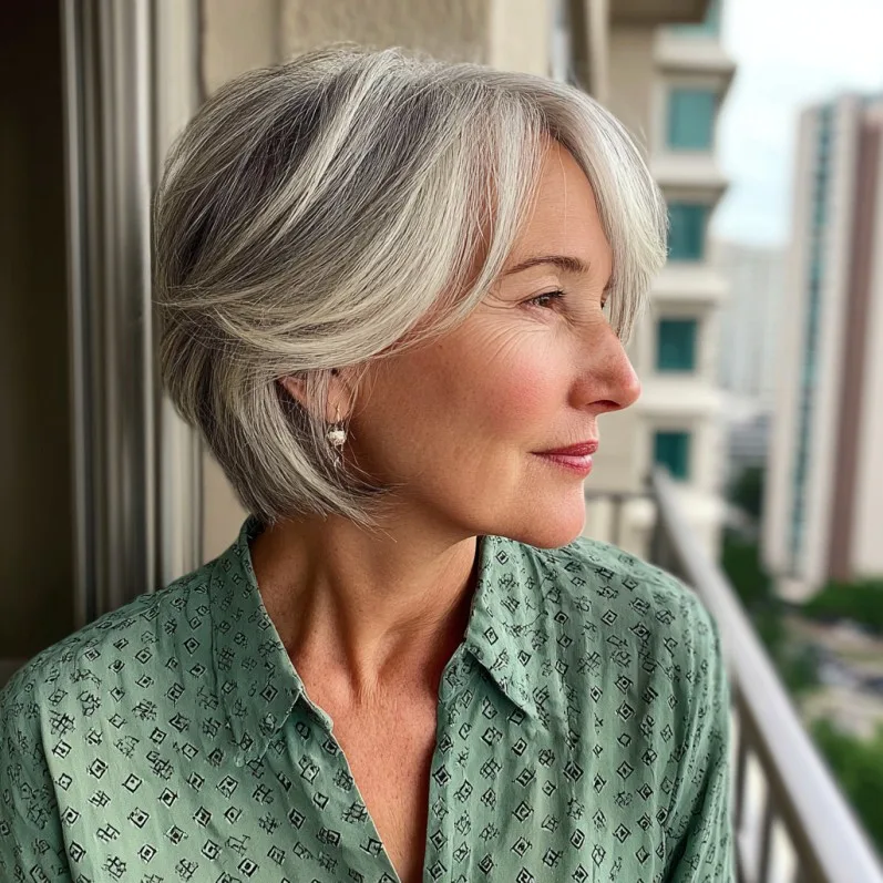 Soft Asymmetrical Bob with Lively Layers