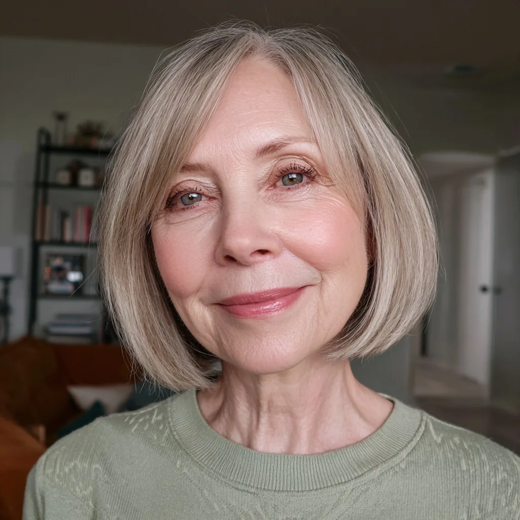 Soft Blunt Bob with Subtle Highlights