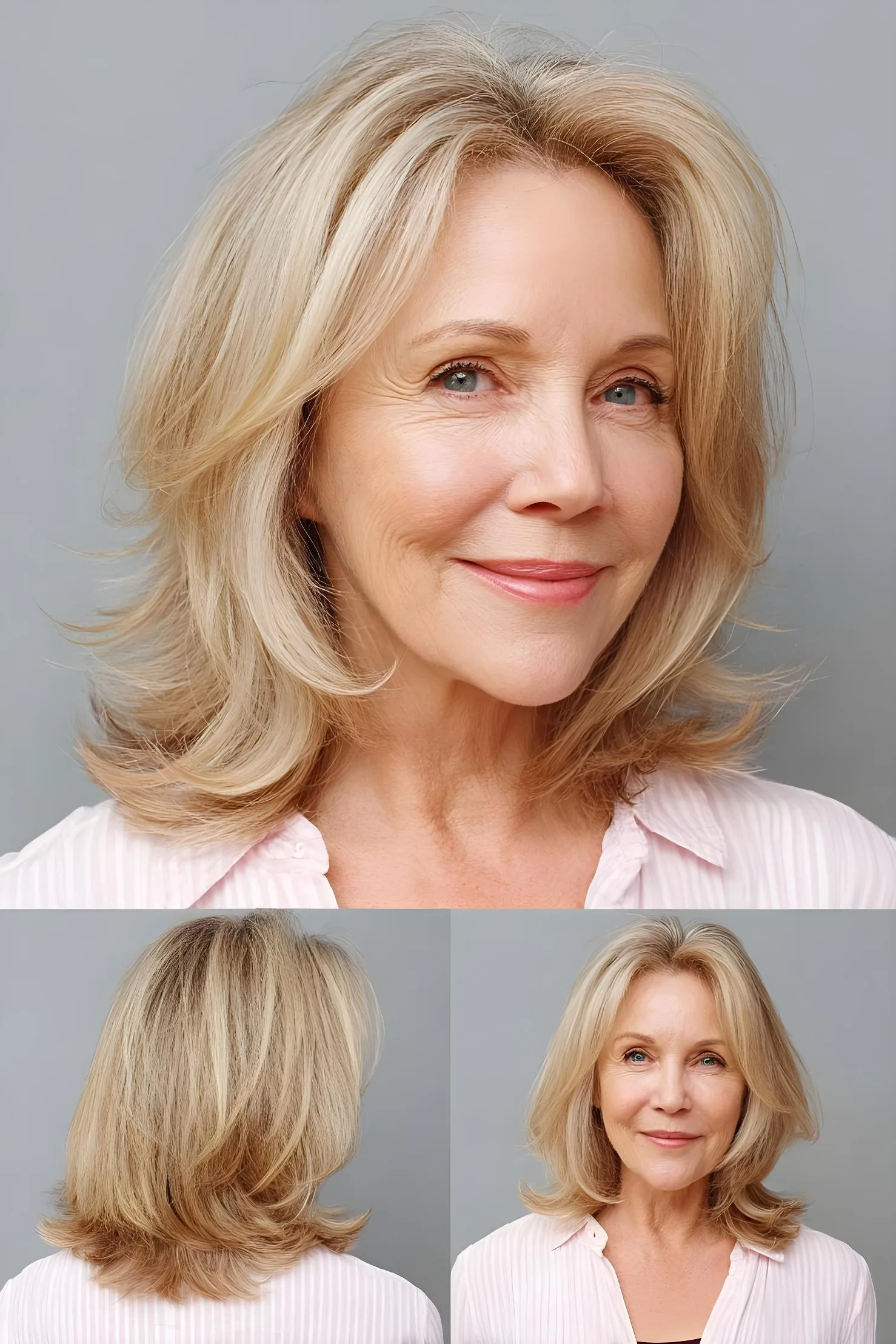 Soft layered medium hairstyle