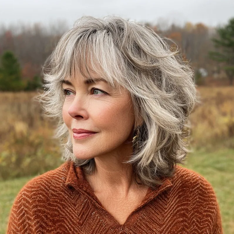 Soft Layered Shag with Wispy Bangs