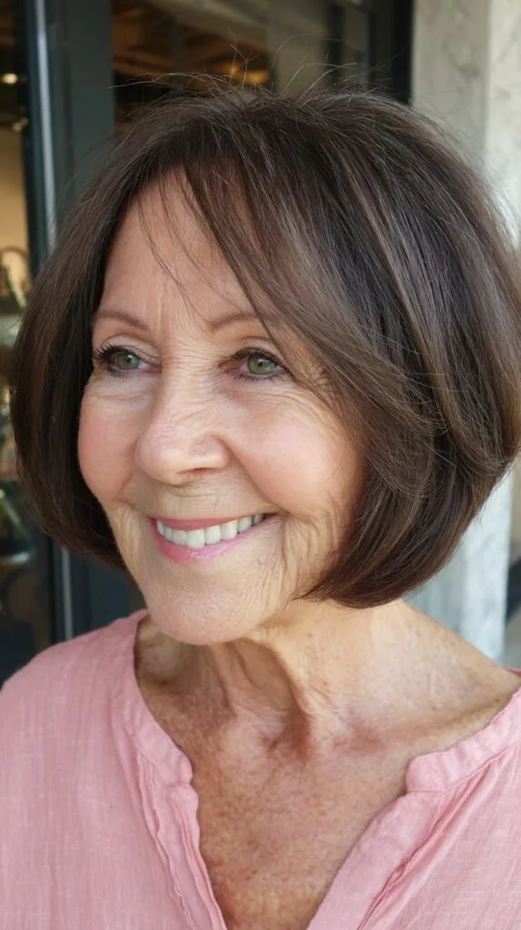 Soft Natural Brunette Bob with Subtle Layers