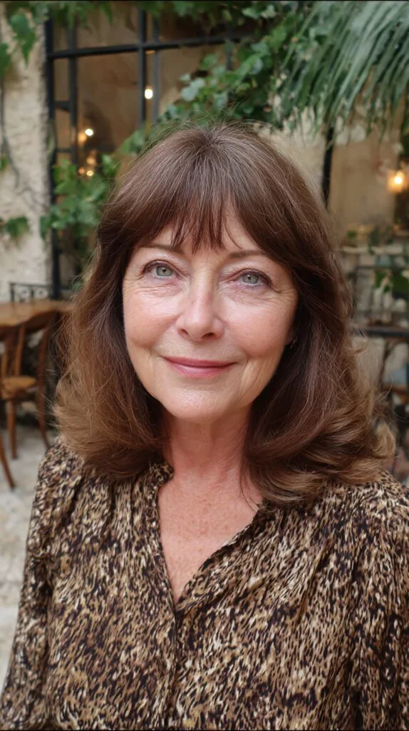 Soft Rounded Mid-Lob with Micro Curtain Fringe and Silver-Root Melt