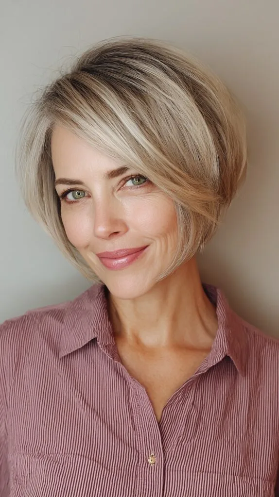 Soft Silver Bob with Gentle Waves