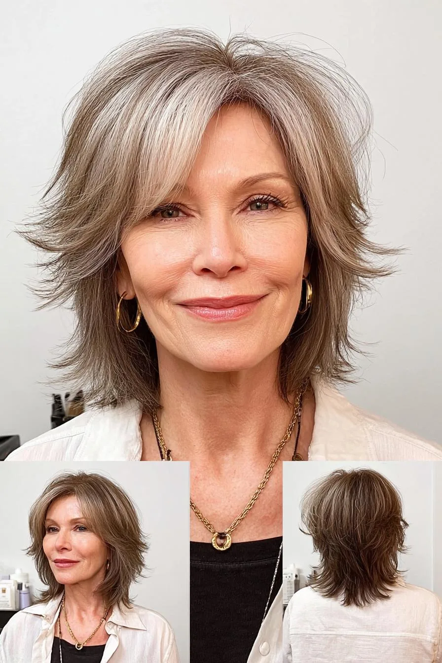 Soft Silver Layered Shag