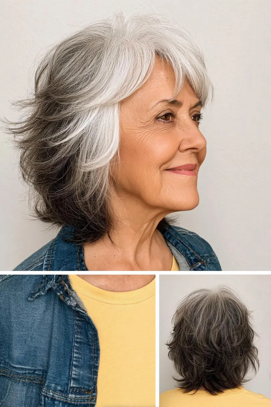 Soft Silver Layered Waves