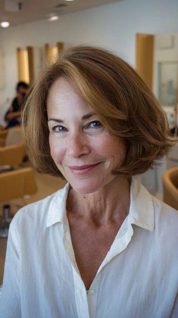 Soft Stacked Chin-Length Bob with Face-Framing Layers