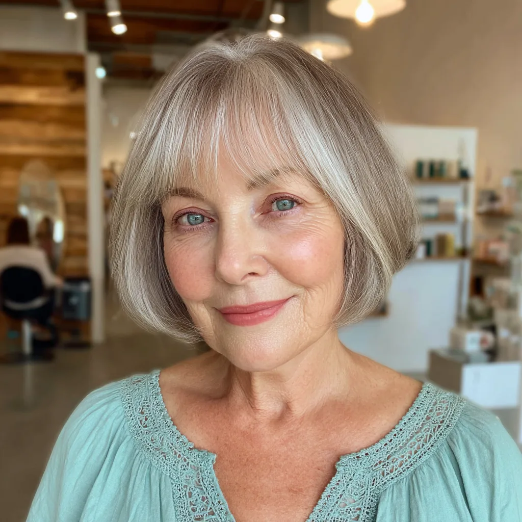 Soft Textured Bob with Feathered Bangs