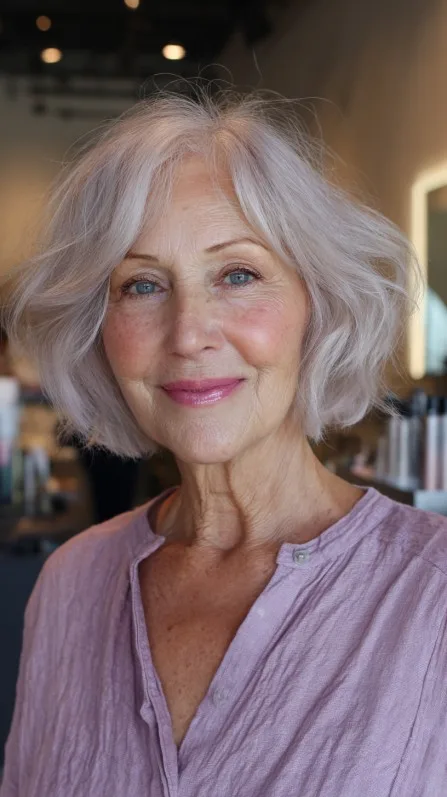 Soft Textured Mushroom Bob with Effortless Waves