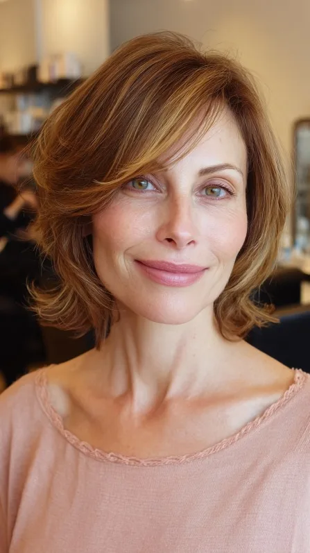 Soft Textured Shoulder-Length Cut with Gentle Highlights