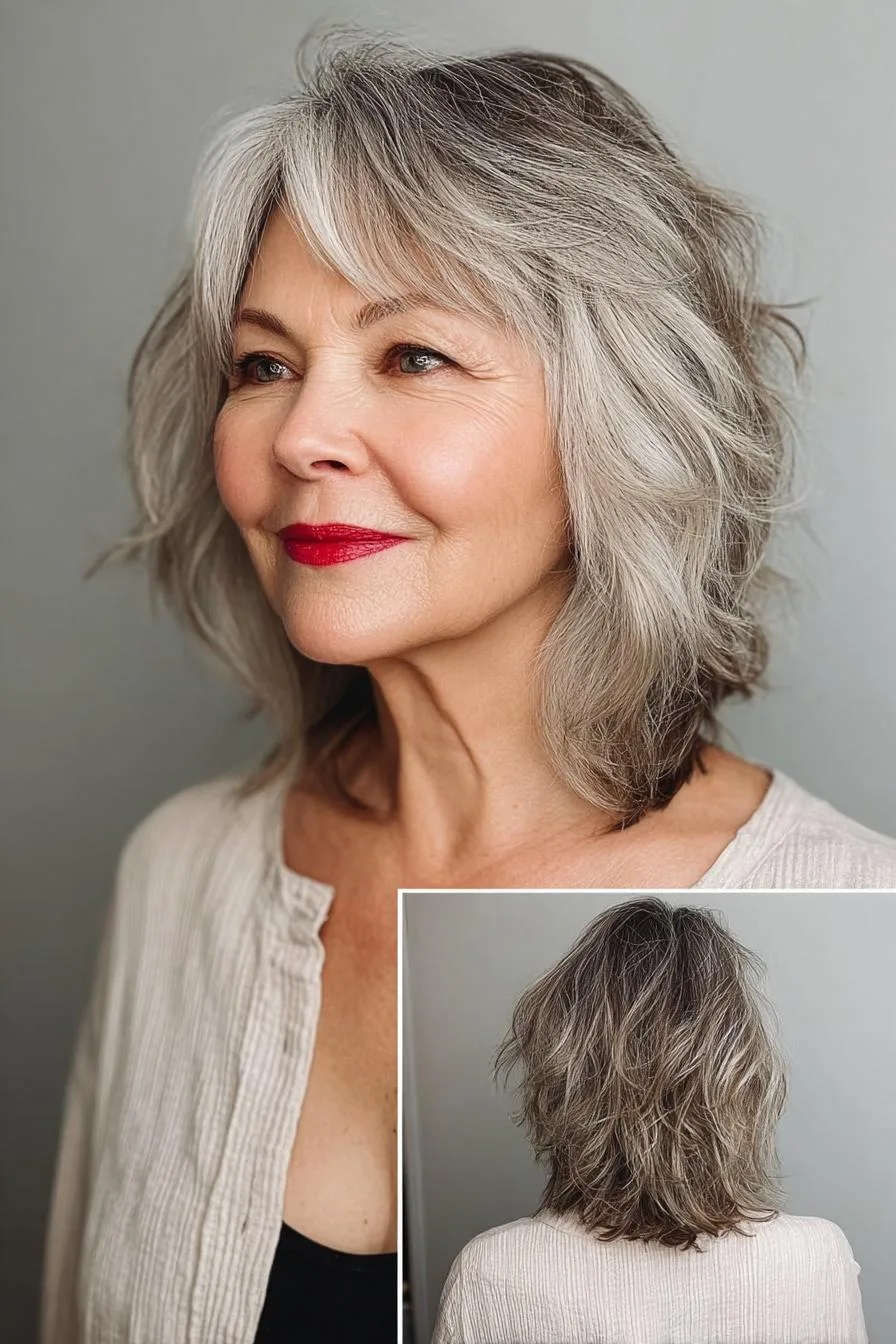 Soft Wavy Gray Elegance