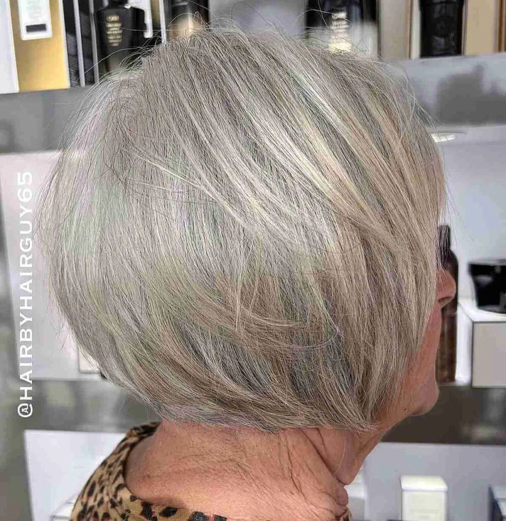Soft Wispy Bob Cut with Textured Layers for Older Ladies
