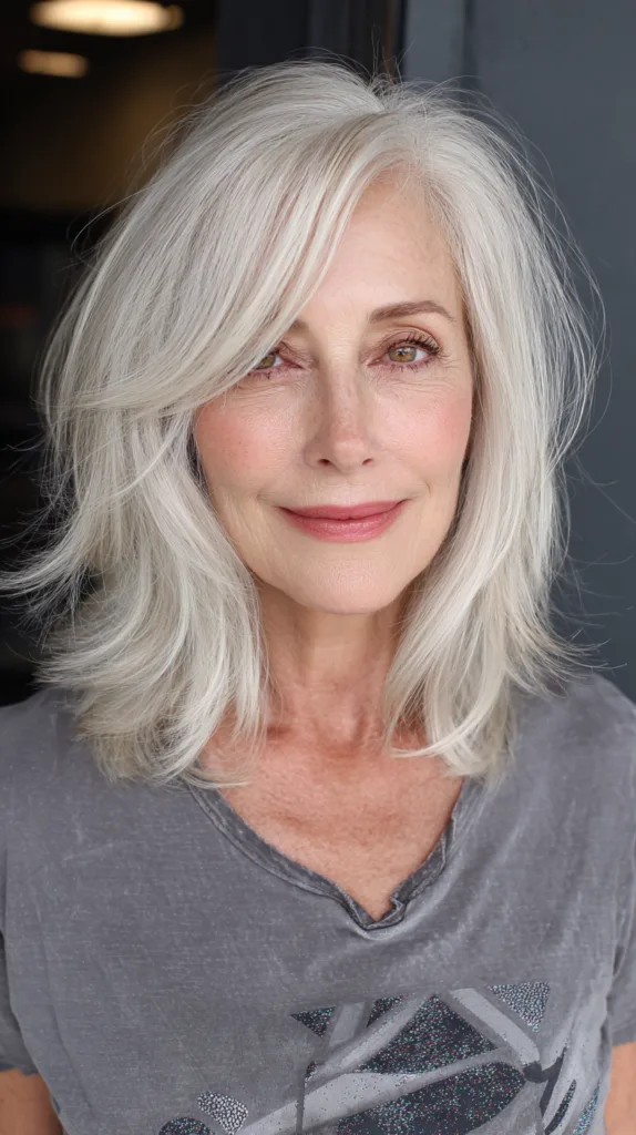 Softly Feathered Long Layers for Mature Women