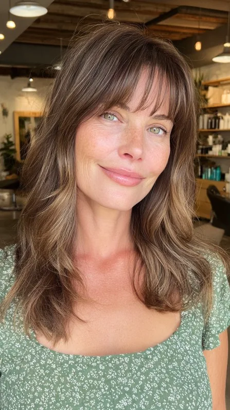 Softly-Framed Tawny Waves with Natural Highlights