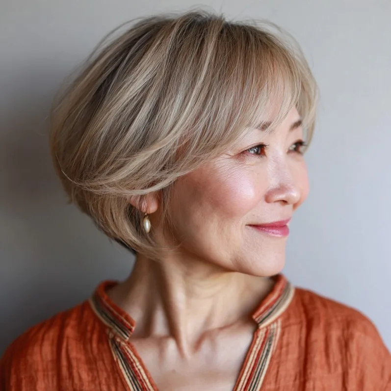 Softly Layered Airy Bob with Subtle Highlights